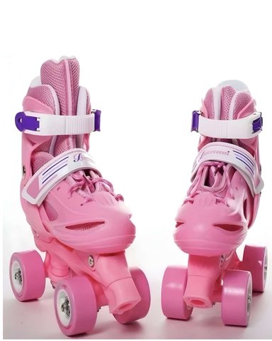 PATINES AJUSTABLES 4 RUEDAS NIÑA ROSADO TALLA XS 27-30 - 1