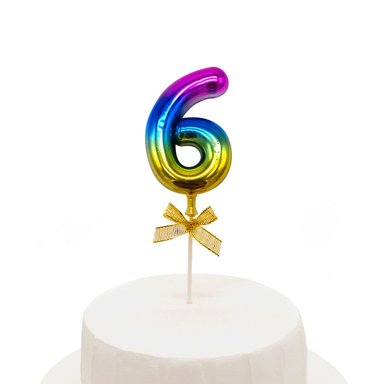 TOPPER TORTA NUMERAL MULTICOLOR #6 - 1