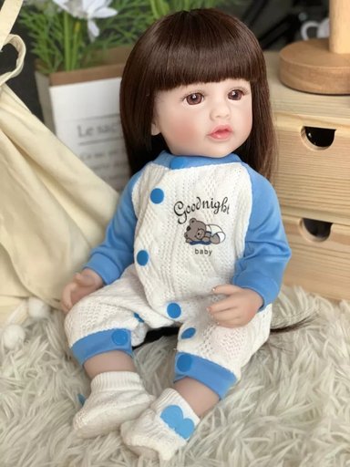 MUÑECA BEBÉ REBORN REALISTA DE SILICONA 55 CM - 3