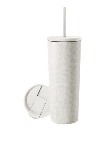 VASO TÉRMICO MUG LH 700 LT, ACERO INOXIDABLE, BLANCO LEOPARDO - 1