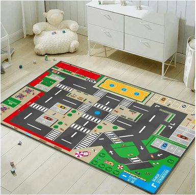 ALFOMBRA PISTA DE AUTOS INFANTIL, ANTIGOLPES, SENSORIAL, 89X61 CM - 4