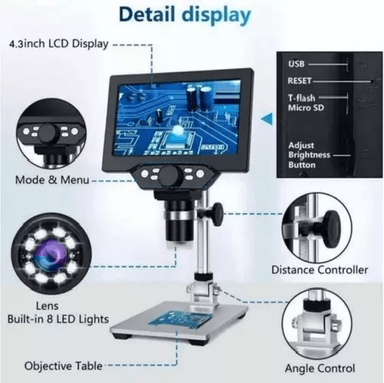 MICROSCOPIO ELECTRÓNICO ACADÉMICO, PANTALLA LCD HD DE 7.2 IN - 4