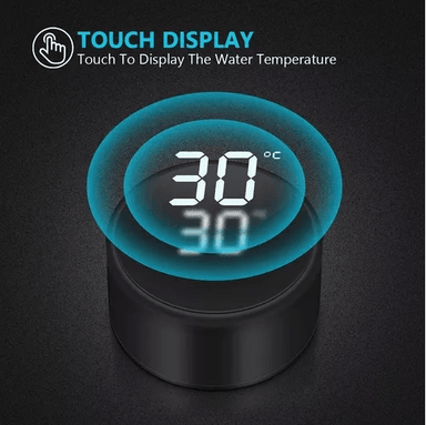 TAZA TERMO INTELIGENTE DIGITAL, TÁCTIL, LED, TEMPERATURA, COLOR NEGRO - 4