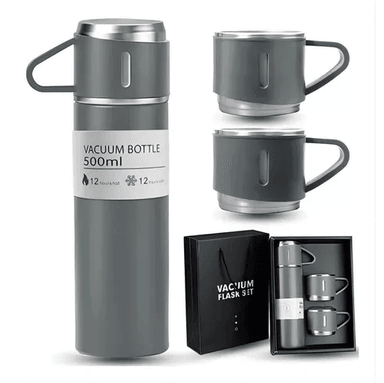VASO TERMO DE ACERO INOXIDABLE CON TAZAS + BOLSA DE REGALO - 2