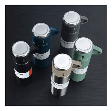 VASO TERMO DE ACERO INOXIDABLE CON TAZAS + BOLSA DE REGALO - 5