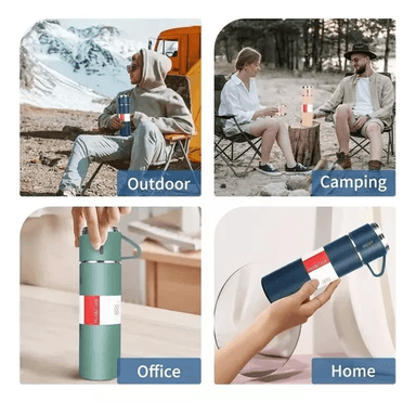 VASO TERMO DE ACERO INOXIDABLE CON TAZAS + BOLSA DE REGALO - 6