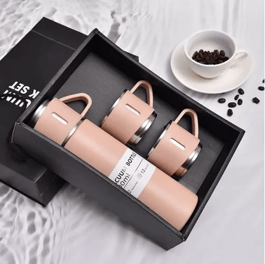 TERMO DE 500 ML CON TAZA PARA TÉ Y CAFÉ, ACERO INOXIDABLE, GRIS - 4