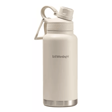 BOTELLA TÉRMICA DE 1 LITRO, INOXIDABLE, HYDROWILD, 1000 ML, CON TAPAS, COLOR CREMA - 2