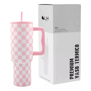 VASO TÉRMICO MUG, 1200 LT, ACERO INOXIDABLE, JAQUE MATE ROSA - 1