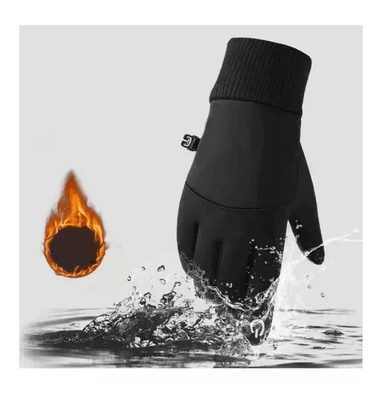 GUANTES IMPERMEABLES TÉRMICOS DE MOTO TALLA L, COLOR NEGRO - 5