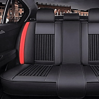 KIT FUNDA CUBRE ASIENTO CUERO AUTO PREMIUM LUXURY, COLOR EN COLOR NEGRO - 3