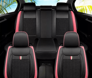 KIT FUNDA CUBRE ASIENTO CUERO AUTO PREMIUM LUXURY, COLOR EN COLOR NEGRO - 5
