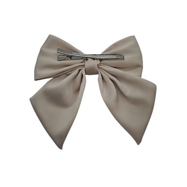 LAZO PARA EL CABELLO CON PINCHE ACCESORIO DE MODA COLOR BEIGE - 2