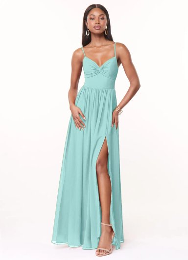 VESTIDO DE FIESTA MUJER ELEGANTE COLOR MALIBU CEREMONIA BODA GALA - 1