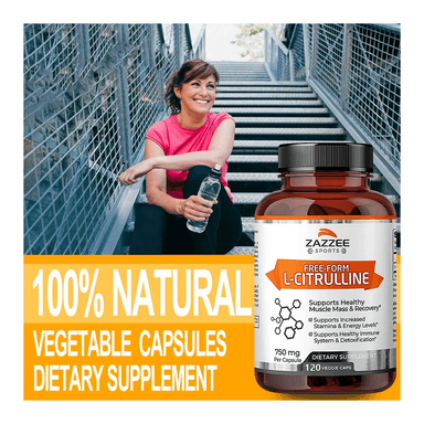 CITRULINA ZAZZEE SPORTS AUMENTO OXIDO NITRICO 750MG 120 CAPS - 5