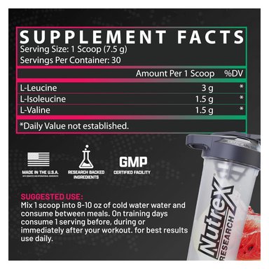 BCAA 6000 RECOVERY NUTREX AMINOACIDOS 225GR EN POLVO SANDIA - 6