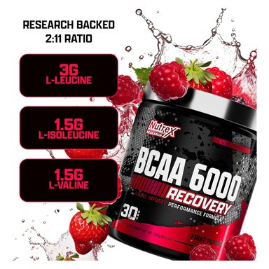 BCAA 6000 RECOVERY NUTREX AMINOACIDOS 231GR EN POLVO FRUIT - 3