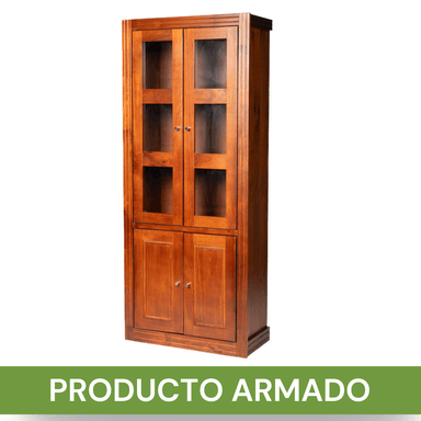 VITRINA BERLIN MADERA NOGAL VIDRIO 4 PUERTAS - 3