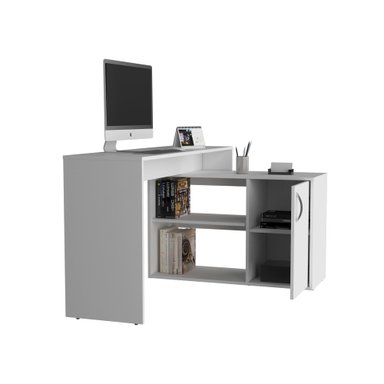 ESCRITORIO EN L 1 PUERTA 71X125X90 CM ECO BLANCO - 2