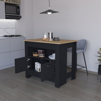ISLA DE COCINA ARLET 2 PUERTAS WENGUE Y MACADAMIA - 6