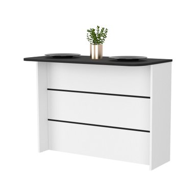 ISLA DE COCINA FENDI WENGUE Y BLANCO 90X120X60 CM - 1