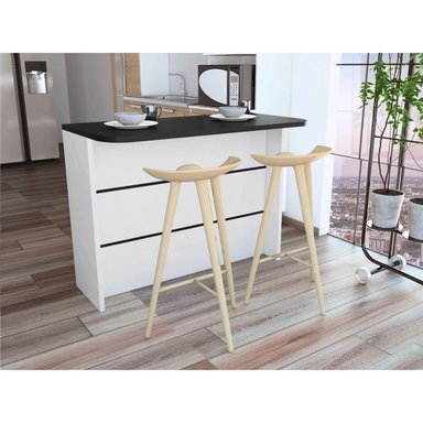 ISLA DE COCINA FENDI WENGUE Y BLANCO 90X120X60 CM - 5