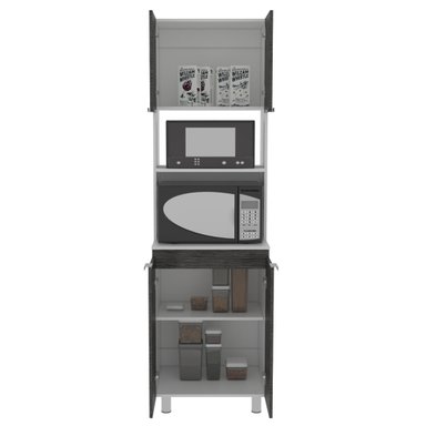 MUEBLE PARA MICROONDAS FENDI 205X60X51,3 CM GRIS Y BLANCO - 2
