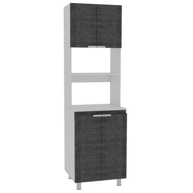 MUEBLE PARA MICROONDAS FENDI 205X60X51,3 CM GRIS Y BLANCO - 3