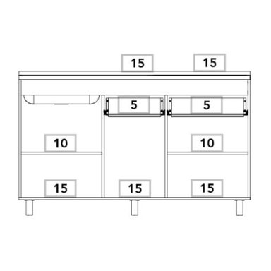 MUEBLE DE COCINA CON LAVAPLATOS DERECHO HASSELT GRIS Y ROVERE 150 CM - 2