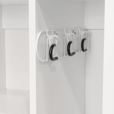 MUEBLE DE ASEO NALA MULTIUSOS 2 PUERTAS Y COLGADORES BLANCO - 8