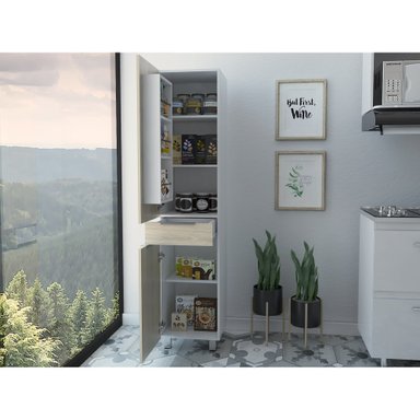 DESPENSA DE COCINA MELIA 2 PUERTAS 1 CAJON ROVERE Y BLANCO - 9