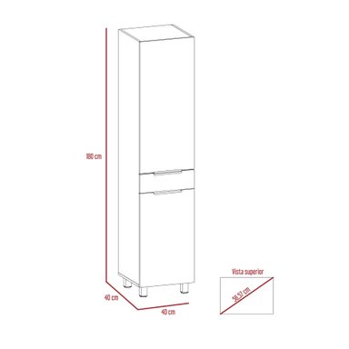 DESPENSA DE COCINA MELIA 2 PUERTAS 1 CAJON ROVERE Y BLANCO - 10