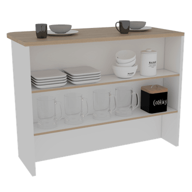 ISLA DE COCINA FENDI ROVERE Y BLANCO 90X120X60 CM - 1