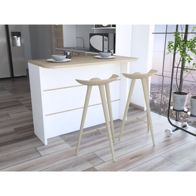 ISLA DE COCINA FENDI ROVERE Y BLANCO 90X120X60 CM - 5