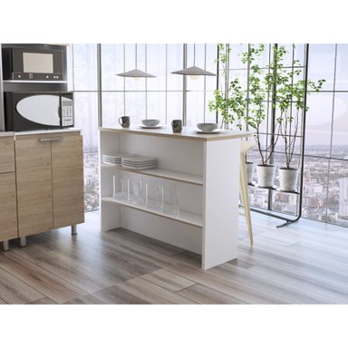ISLA DE COCINA FENDI ROVERE Y BLANCO 90X120X60 CM - 6