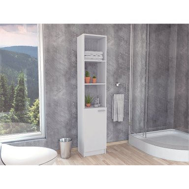 ESTANTE ORGANIZADOR DE BAÑO 1 PUERTA BATH 3 REPISAS BLANCO - 5