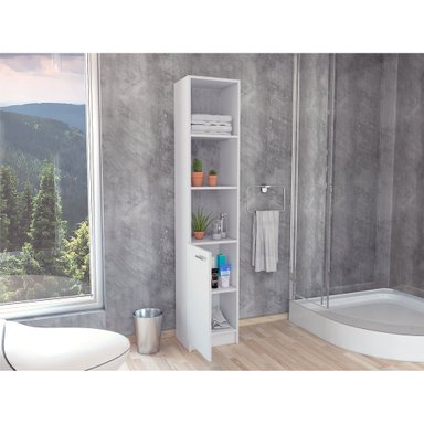 ESTANTE ORGANIZADOR DE BAÑO 1 PUERTA BATH 3 REPISAS BLANCO - 6