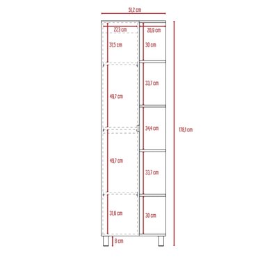 ESTANTE ORGANIZADOR DE BAÑO 1 PUERTA ROVERE Y BLANCO - 2
