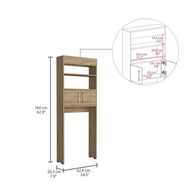 ESTANTE WC MADRID 2 PUERTAS 160X62,4X20,3 CM MIEL - 7
