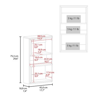 MUEBLE AUXILAR MURO BAÑO ECO BLANCO Y FRESNO - 6
