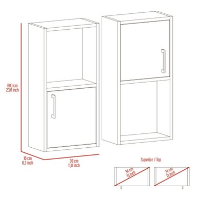 SET X2 MUEBLES AUXILIARES DE BAÑO 60,1X30X16 CM BARDOLINO - 7