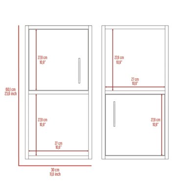 SET X2 MUEBLES AUXILIARES DE BAÑO 60,1X30X16 CM BARDOLINO - 8