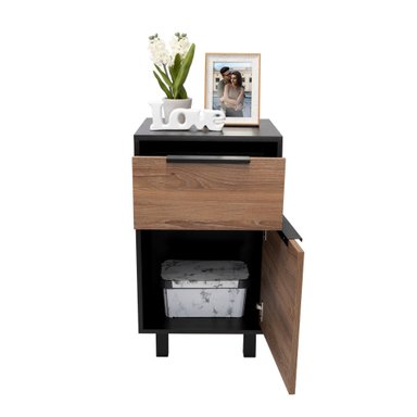 VELADOR KAIA 1 CAJON 1 PUERTA WENGUE Y MIEL 70X41X36 CM - 2