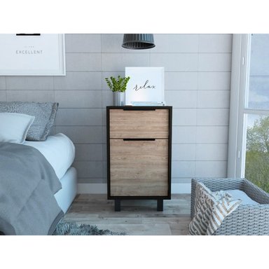 VELADOR KAIA 1 CAJON 1 PUERTA WENGUE Y MIEL 70X41X36 CM - 6