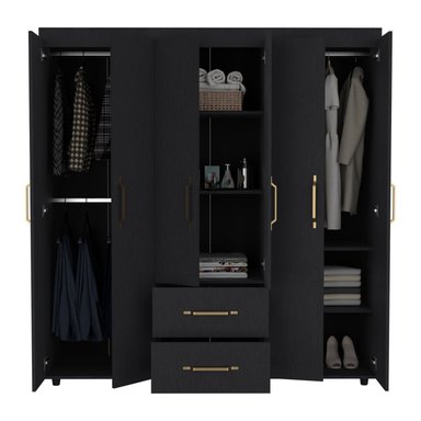 CLOSET GOLDEN 6 PUERTAS 2 CAJONES WENGUE 180X170X50 CM - 2