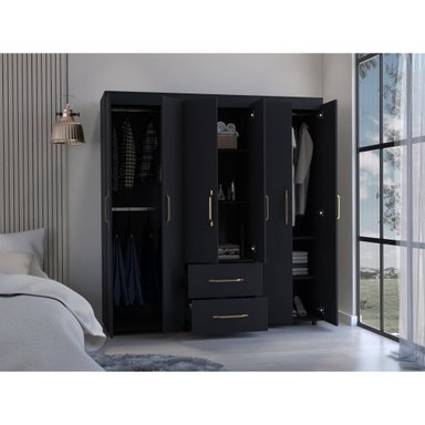 CLOSET GOLDEN 6 PUERTAS 2 CAJONES WENGUE 180X170X50 CM - 6