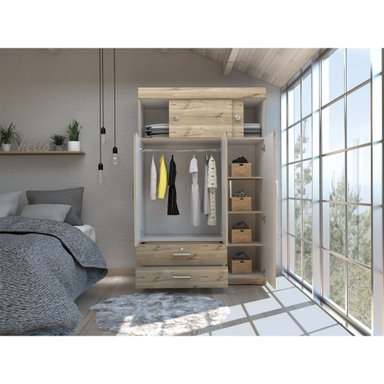 CLOSET MANILA 5 PUERTAS DUNA Y BLANCO 187X120X51 CM - 6