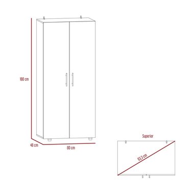 CLOSET TERA 2 PUERTAS DUNA Y BLANCO 180X180X48 CM - 3