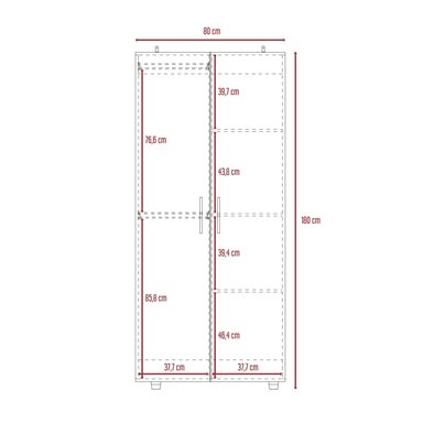 CLOSET TERA 2 PUERTAS DUNA Y BLANCO 180X180X48 CM - 4