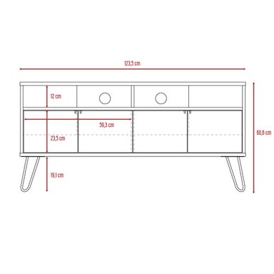 RACK TV 55' VASSEL MIEL Y PLOMO 4 PUERTAS 60,6X123,5X38,6 CM - 3